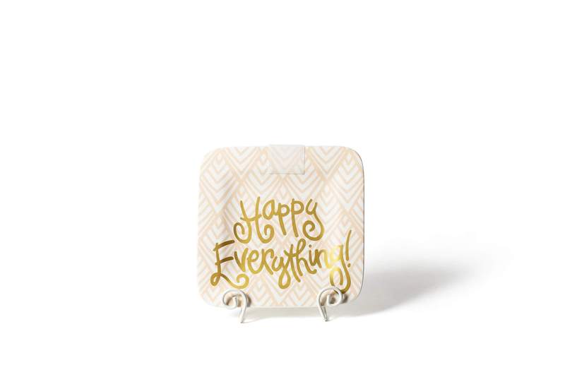 Happy Everything Large Gold Swirl Plate Stand
